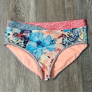 Athleta Girl Bora Bora tropical floral bikini swim bottom, size XXL 16.
